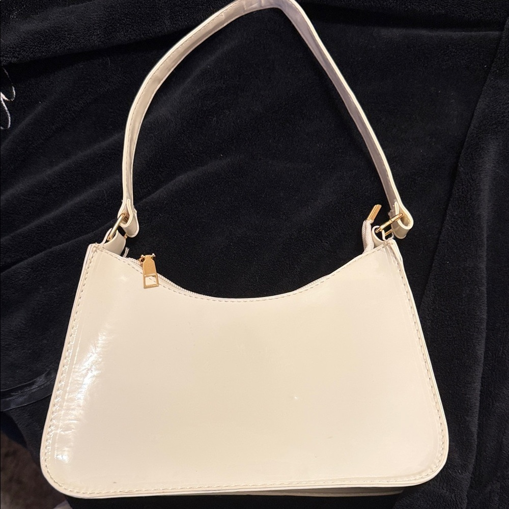 SHEIN Elegant Glossy White Shoulder Bag